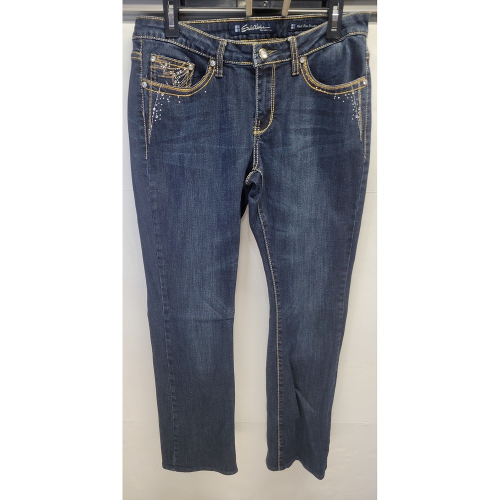 Salt Works New York City Medium Rise Bootcut Embellished Jeans Y2K Size 10